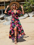 printed-surplice-short-sleeve-maxi-dress OhSoStyled - Sophia's Style in Black-1